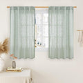 LAMIT 54 Inch Semi Sheer Window Linen Curtains, Light Filtering Panels Back Tab and Rod Pocket Neutral Drapes for Bedroom/Living Room, Light Sage, 2 Panels, 34 x 54 Inch