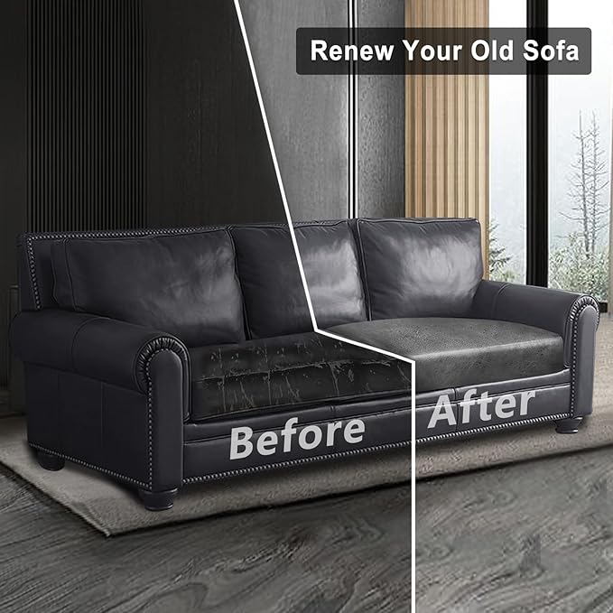 Leather Look Couch Cushion Covers Sofa Seat Slipcovers Sets Couches Furniture Protector for Sectional Armchair Loveseat Pets Kids Stretch Spandex Fabric (1 Cushion Sofa, Light Grey)