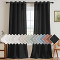 H.VERSAILTEX Living Room Linen Curtains Home Decorative Nickel Grommet Curtains Privacy Added Energy Saving Light Filtering Window Treatments Panels for Bedroom, Heather Black, 2 Panels, 52 x 84 Inch