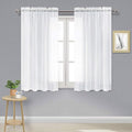 DWCN White Sheer Curtains Semi Transparent Voile Rod Pocket Curtains for Bedroom and Living Room, 52 x 45 inches Long, Set of 2 Panels