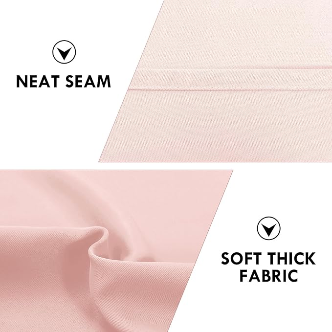 DWCN Blackout Curtains – Thermal Insulated, Energy Saving & Noise Reducing Bedroom and Living Room Curtains, Blush Pink, W 42x L 45 Inch, Set of 2 Rod Pocket Curtain Panels