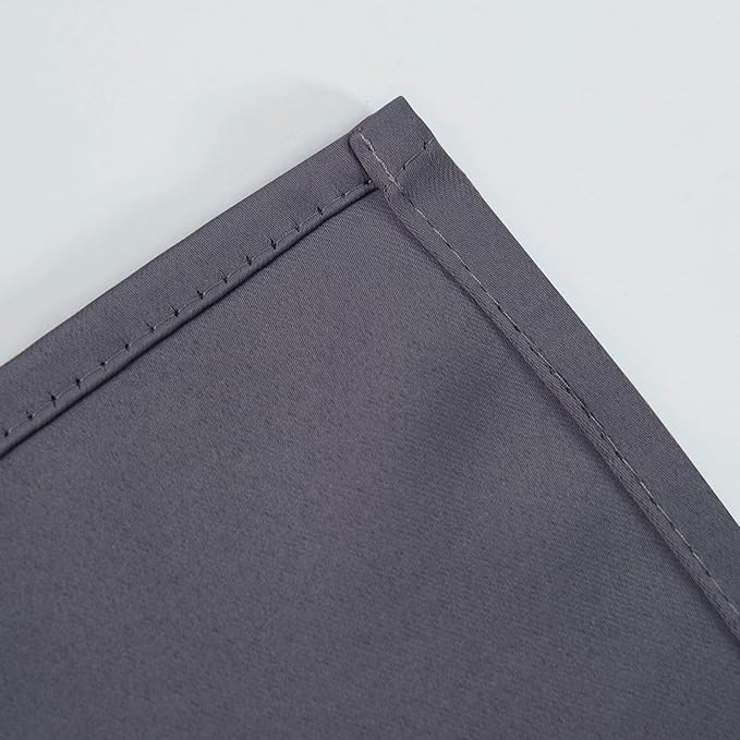 LEMOMO Blackout Curtains 66 x 54 Inch Long Grey Curtains Set of 2 Panels Room Darkening Curtains for Bedroom and Living Room