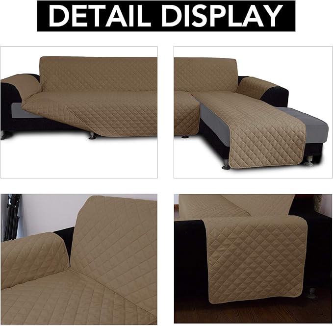 Easy-Going Sofa Slipcover L Shape Sofa Cover Sectional Couch Cover Furniture Protector Mat for Pets Dog Cat (X-Large,Camel/Camel)