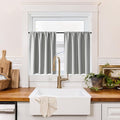 RYB HOME 100% Blackout Bathroom Curtains Over Sink 30 inches Long, Heat & UV Blocking Total Room Darkening Noise Reducing Curtains for Basement RV Campers, Sliver Grey, 2 Panels Set