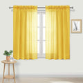 DWCN Yellow Sheer Curtains Semi Transparent Voile Rod Pocket Curtains for Bedroom and Living Room, 42 x 54 inches Long, Set of 2 Panels
