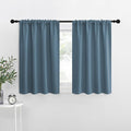 NICETOWN Kitchen Curtains, Smoky Blue, 34" x 40", Set of 2, Short Blackout Curtains & Drapes, Thermal Insulated Rod Pocket Window Treatment Draperies for Nursery