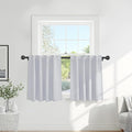 PONY DANCE White Curtains for Small Window Energy Efficiency Room Darkening Curtains for Kids Nursery/Dining Room/Bathroom, W 34 x L 36 inch per Panel, Grayish White, 2 Panels