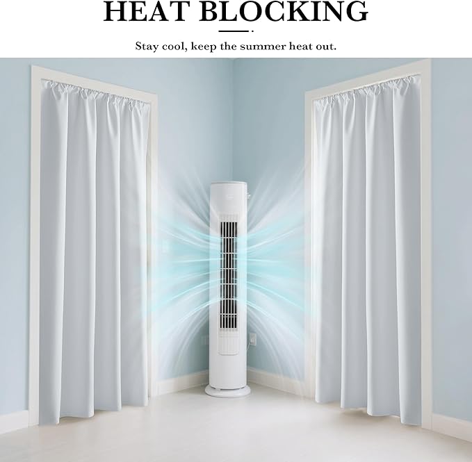 RYB HOME White 100% Blackout Curtains, Short Thermal Insulated Heat & UV Blocking Total Room Darkening Privacy Drapes for Small Window, Width 42 by Length 36, White, 2 Panels