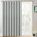 Yakamok Thermal Patio Door Curtains - Grey Blackout Room Darkening Door Blinds for Sliding Glass with Grommet Top, Split Room Divider Curtains (Light Grey, 100 inches W x 96 inches L)