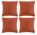 Fancy Homi 4 Packs Boho Burnt Orange Fall Decorative Throw Pillow Covers 24x24 Inch for Couch Bed Sofa, Rustic Modern Farmhouse Home Decor, Soft Plush Corduroy Cute Square Cushion Case 60x60 cm