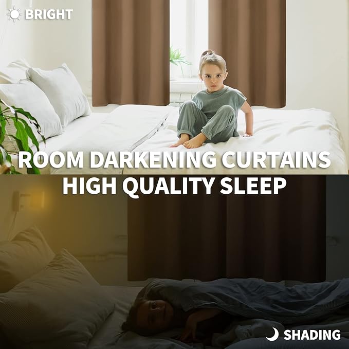 BGment Blackout Curtains for Living Room - Grommet Thermal Insulated Room Darkening Curtains for Bedroom, 2 Panels of 38 x 54 Inch, Taupe