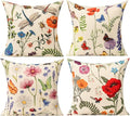 All Smiles Outdoor Patio Throw Pillow Covers 26x26 Set of 4 Summer Spring Garden Flowers Farmhouse Décor Outside Furniture Bench Chair Decorative Cushion Cases for Bed Couch Sofa