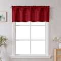 Chyhomenyc Red Short Curtain Valance for Windows, Faux Linen Textured Half Window Curtains, Burlap Solid Topper Small Curtain Valance for Bathroom Laundry Basement, 60Wx18L Inch, 1 Piece