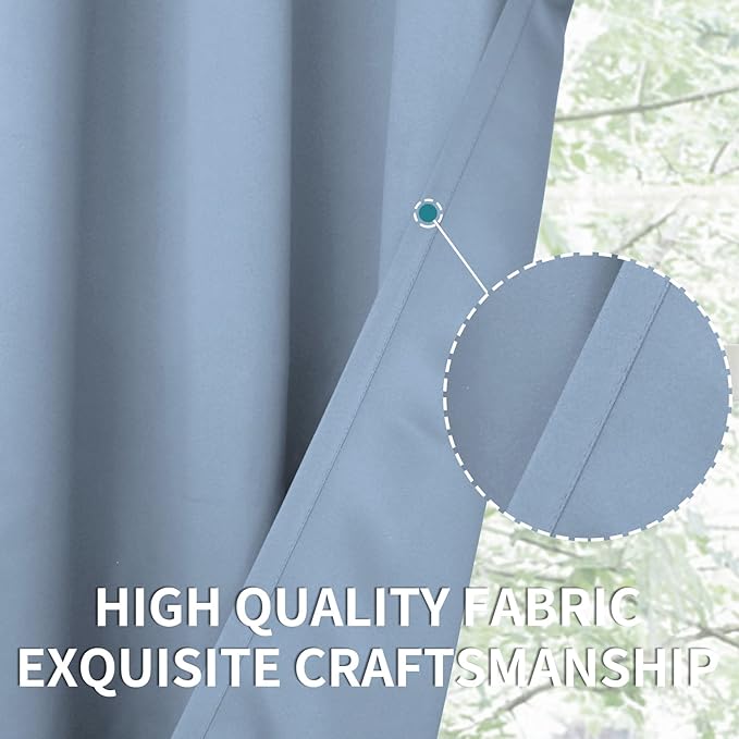 BGment Blackout Curtains for Living Room - Grommet Thermal Insulated Room Darkening Curtains for Bedroom, 2 Panels of 52 x 95 Inch, Spa Blue