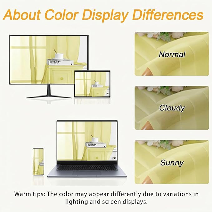 Gwine Short Kitchen Sheer Curtains 30 Inch Length - Light Filtering Voile Small Half Window Curtain for Basement, Rod Pocket Cafe Curtains for Bathroom Cabinet, 42Wx30L Inch, 2 Panels, Lemon