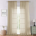 Lecloud Taupe Sheer Curtains 108 Inches Long 2 Panels, Dual Rod Pocket Light Filtering Bedroom Curtains for Living Room Decor, Airy Solid Color Window Treatments Drapes, Each Panel 59" W x 108" L