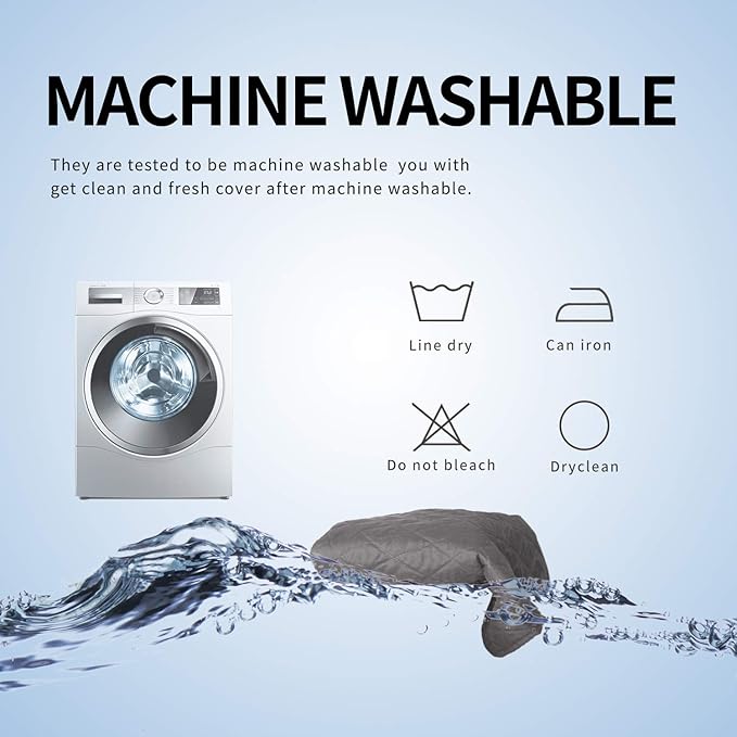 Easy-Going 4 Seater Sofa Slipcover Reversible Sofa Cover Water Resistant Couch Cover with Foam Sticks Elastic Straps Furniture Protector for Pets Children Dog Cat (XX-Large, Gray/Gray)