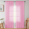 Sheer Pink Curtains for Bedroom Living Room 90 Inches Long 2 Panels Set, Soft Airy Light Filtering Sheer Window Treatments, Modern Rod Pocket Curtains Drapes, Each 42" Wx90 L Inch