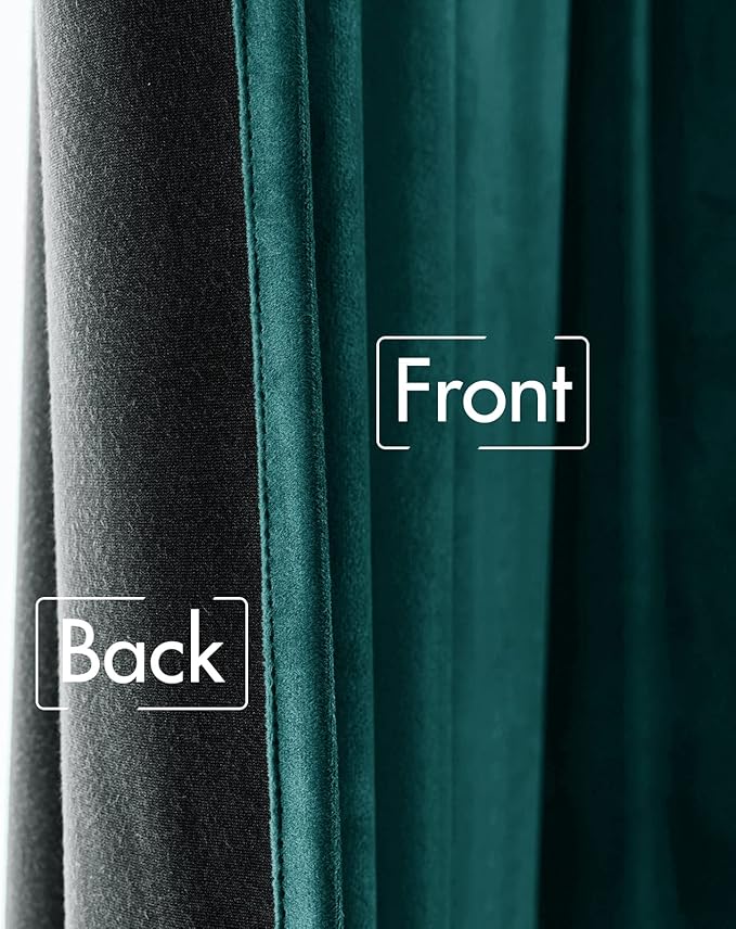 MIULEE Velvet Curtains 84 inches 2 Panels - Luxury Blackout Curtains for Bedroom Living Room Thermal Insulated Home Christmas Decor Super Soft Window Drapes Rod Pocket & Back Tab, Emerald Green
