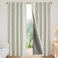 Joydeco Blackout Curtains for Bedroom - 72 Inch Long 100% Light Blocking 2 Panels Light Beige Drapes, Thermal Insulated Room Darkening Curtains, Linen Textured for Living Room, Rod Pocket & Back Tabs