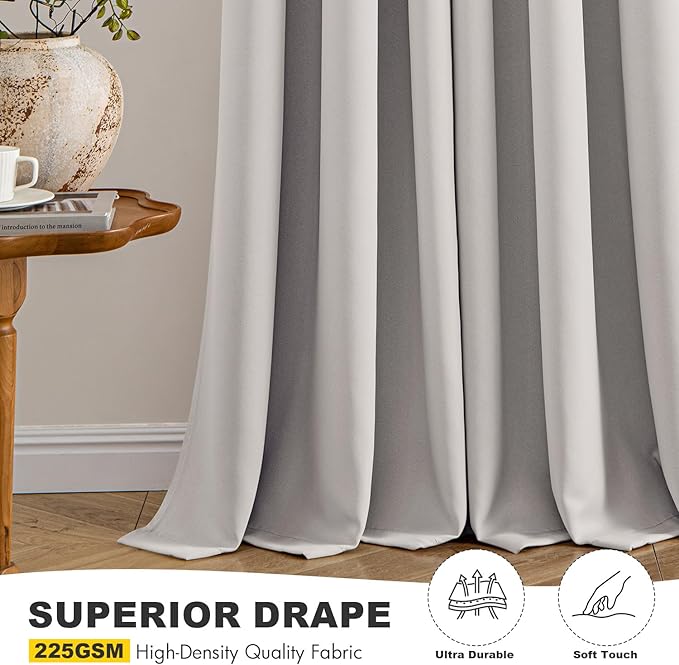 MIULEE Cobblestone Blackout Curtains for Bedroom Living Room 84 Inches Long 2 Panels, Thermal Insulated Room Darkening Drapes Solid Grommet Noise Reduction Light Blocking Window Treatments 40x84 inch