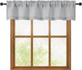 OWENIE Grey Valances for Windows 1 Pcs, Light Filtering Textured Farmhouse Short Small Valance Curtains for Bathroom Basement Living Room Bedroom, Rod Pocket Half Curtains for Windows, 60Wx12L Inch
