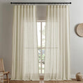 Joydeco Linen Curtains 108 Inch Length 2 Panel Sets,Light Filtering Curtains for Bedroom 52 Inch Wide Living Room Drapes with Back Tabs & Rod Pockets (W52 x L108 Inch, Linen)