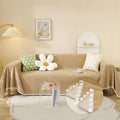 HANDONTIME Khaki Loveseat Covers Couch Cover for Dogs Cats Solid Sofa Covers for 3 Cushion Couch Machine Washable Couch Covers for Sectional Sofa L Shape Chenille Sofa Slipcover Soft, 71" X150"