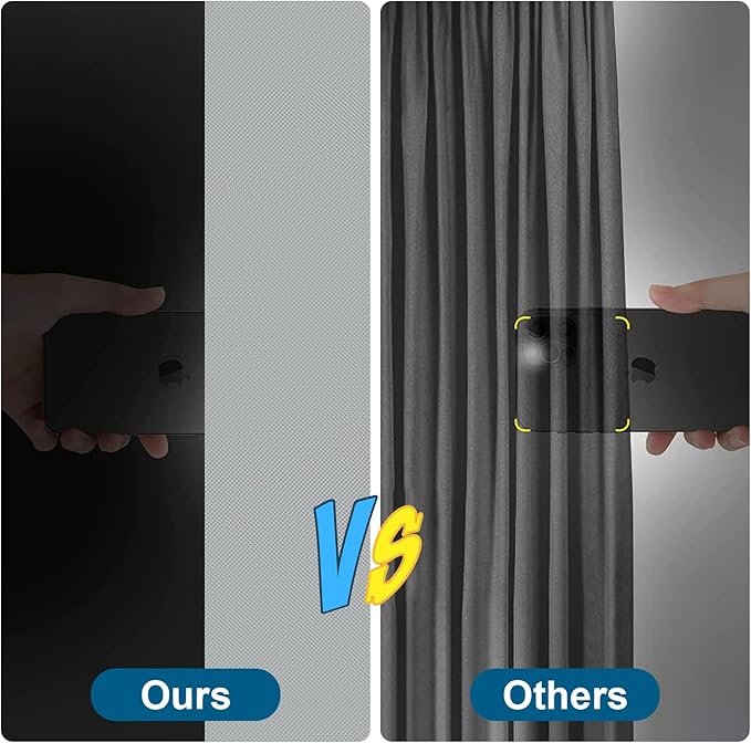 100% Blackout Curtains for Bedroom, Portable DIY Window Blinds, No Drill Window Shades & Blackout Blinds with Stickers & Tabs for Travel, Dorm Room, Media Room (Grey, 118" x 57")
