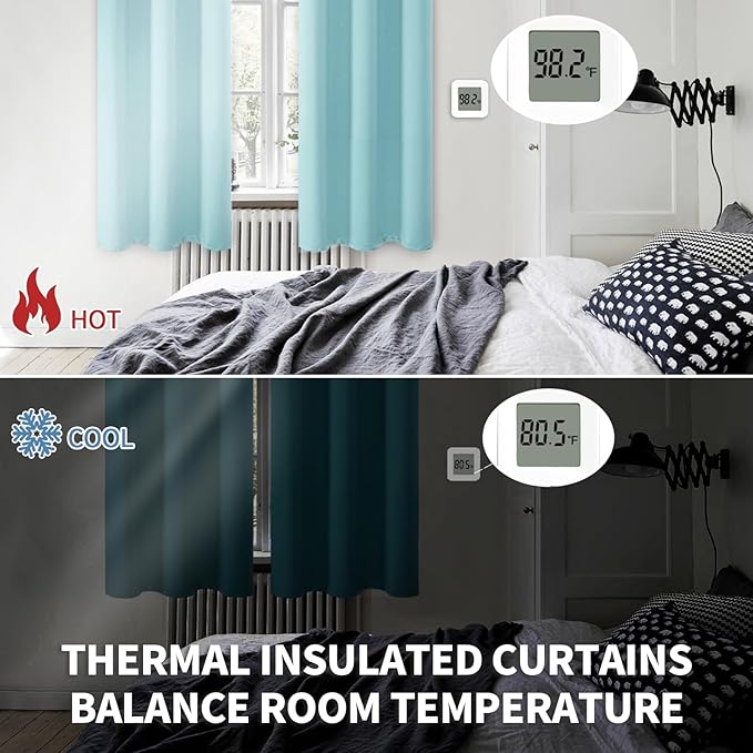 BGment Blackout Curtains - Grommet Thermal Insulated Room Darkening Bedroom and Living Room Curtains, Set of 2 Panels (42 x 84 Inch, Baby Blue)