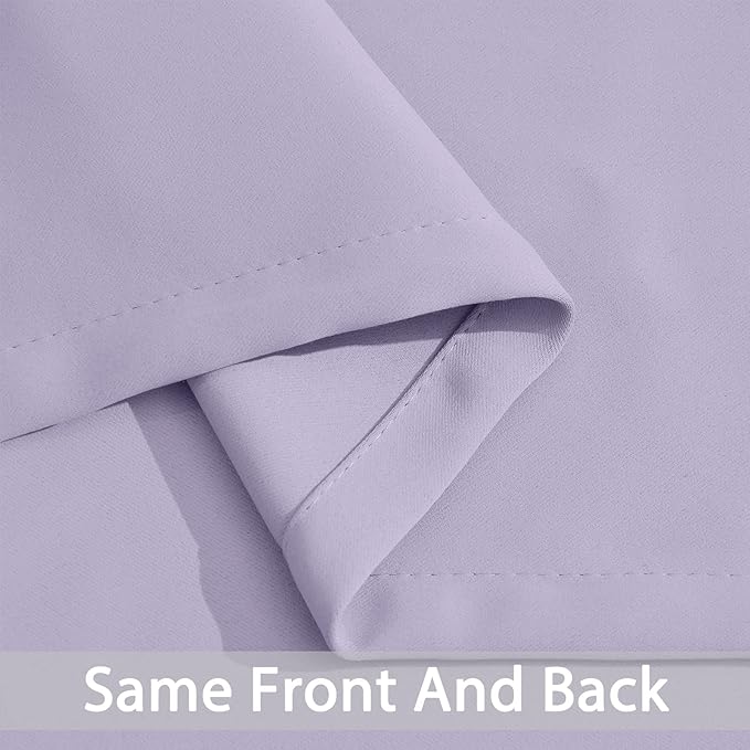 Yakamok Light Blocking Room Darkening Thermal Curtains - Blackout Curtains with Grommet Top for Bedroom/Living Room (62Wx84L, Lilac, 2 Panels)