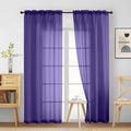 Purple Sheer Curtains 84 Inches Long 2 Panels, Elegant Airy Transparent Light Filtering Window Curtains, Window Drapes for Living Room Bedroom, Top Dual Rod Pocket Design, 2x42Wx84L Inches