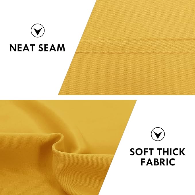 DWCN Yellow Room Darkening Blackout Curtains - Thermal Insulated Privacy Energy Saving Window Curtain Drapes 42 x 54 inch Length, Set of 2 Bedroom Living Room Curtains