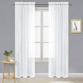 DWCN White Sheer Curtains 84 inches Long 2 Panels Set, Rod Pocket Voile Window Treatments for Living Room/Bedroom, Airy & Lightweight Elegant Gauzy Curtains & Drapes, 2pcs, Each W42 x L84