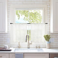 MIULEE 2 Panels Kitchen Tiers Half Window Sheer Curtains Rod Pocket Voile Drapes for Kitchen Bathroom Small Windows 29 by 24 Inch Ivory