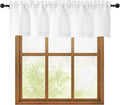 OWENIE White Valances for Windows 1 Pcs, Light Filtering Textured Farmhouse Short Small Valance Curtains for Bathroom Basement Living Room Bedroom, Rod Pocket Half Curtains Over Sink, 52Wx14L Inch