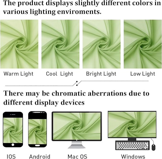 Lecloud Lime Sheer Curtains 63 Inch Length 2 Pcs, Lightweight Solid Transparent Window Curtains for Bedroom, Dual Rod Pocket Modern Farmhouse Decor Drapes for Living Room, Each Panel 42" W x 63" L