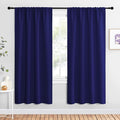 NICETOWN Blackout Curtains for Living Curtains, Navy Blue, 1 Pair, 34-inch W x 72-inch L, Home Decorations Thermal Insulated Solid Pole Top Blackout Drapes for Living Room