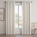 Ivory Birch 100% Blackout Curtains 96 Inches Long for Bedroom Heavy Thermal Rustic Country Curtains for Living Room Track System Window Treatments Room Darkening Drapes 8 Ft (40Wx96L 2 Panels)