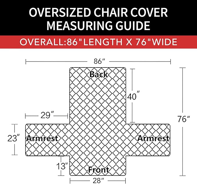Easy-Going Oversized Chair Sofa Slipcover Reversible Sofa Cover Water Resistant Couch Cover Furniture Protector Cover with Elastic Straps for Pets Dog (Oversized Chair, Orange/Black)