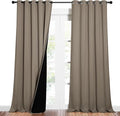 NICETOWN Taupe Full Shade Curtain Panels, Pair of Energy Smart & Noise Blocking Out Blackout Drapes for Dining Room Window, Thermal Insulated Guest Room Lined Window Dressing(Taupe, 62 x 84 inch)