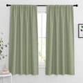 RYB HOME Blackout Curtains for Bedroom Living Room 63 inches Long, Thermal Insulated Privacy Rod Pocket Drapes for Nursery Office Home Theater, Width 42 by Length 63, Sage Green, 2 Panels