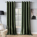 MIULEE Velvet Curtains Olive Green Elegant Grommet Curtains Thermal Insulated Soundproof Room Darkening Curtains/Drapes for Classical Living Room Bedroom Decor 52 x 105 Inch Set of 2
