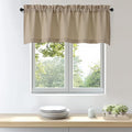 OWENIE Bob 1 PCS Camel Valances for Windows, Faux Linen Textured Kitchen Window Curtains Valance for Bedroom Living Room, Modern Soft Airy Solid Rod Pocket Bathroom Cafe Curtain, 60Wx22L Inch