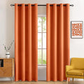 MIULEE 72" Long Room Darkening Curtains Thermal Insulated Drapes Solid Window Treatment Set Grommet Top Light Blocking Blackout Curtain for Fall Living Room/Bedroom 2 Panels Orange