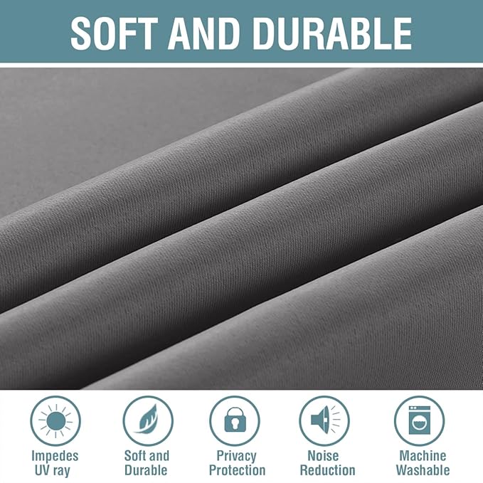 H.VERSAILTEX Thermal Insulated Innovated High Density Microfiber Home Fashion Grommet Blackout Curtains and Tie Backs