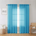 Lecloud Turquoise Sheer Curtains 78 Inches Long 2 Panels, Elegant Gauzy Airy Light Filtering Curtain, Voile Home Decor Drapes with Dual Rod Pocket for Bedroom Living Room, Each 42" W x 78" L