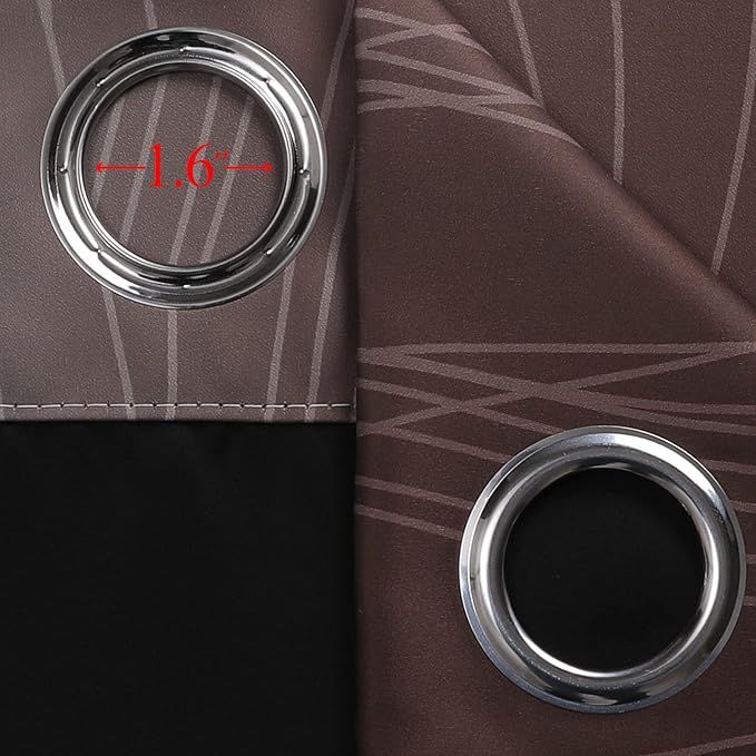 Estelar Textiler Teal and Brown Blackout Curtains 54 Inch Length, Light Blocking Gradient Grommet Drapes for Living Room, Thermal Insulated Ombre Curtains for Bathroom,52Wx54L,2 Panels