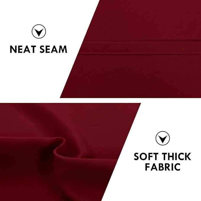 DWCN Christmas Burgundy Room Darkening Blackout Curtains - Thermal Insulated Privacy Energy Saving Window Curtain Drapes 42 x 54 inch Length, Set of 2 Bedroom Living Room Curtains