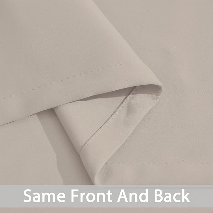 Yakamok Blackout Curtains Room Darkening Thermal Insulated Window Panels,Solid Grommet Top Drapes for Bedroom/Living Room(62Wx72L, Natural, 2 Panels)